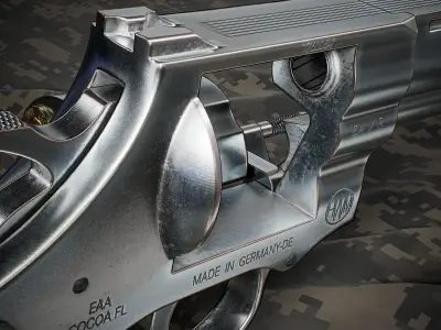 Magnum 357 Revolver - EAA Windicator 6 inch barrel Low-poly 3D model