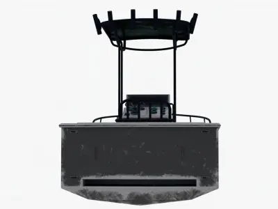 4K Small Aluminium Boat Low-poly 3D model