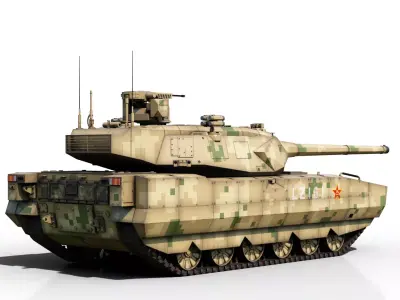 4 coatings of PLA Army ZTZ100 MBT Type 100 main battle tank 3D model