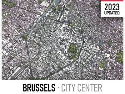 Brussels Low-poly 3D model