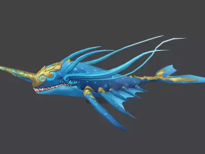 Ancient Fish Demon Low-poly 3D model