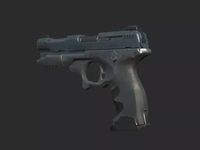 Future Sci-Fi Heavy Firearm Pistol 3D model