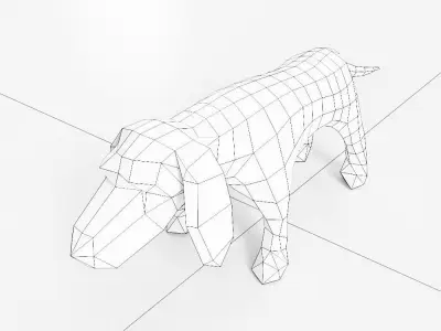Basset hound dog 3d model  Low-poly 3D model