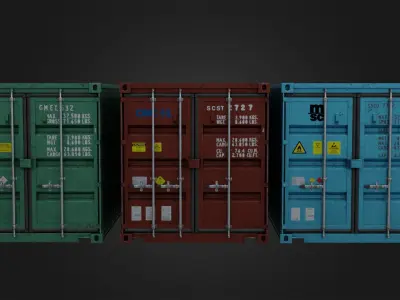 Shipping Containers - Combo Low-poly 3D model