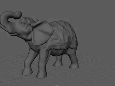 ELEPHANT with gold pattern Low-poly 3D model