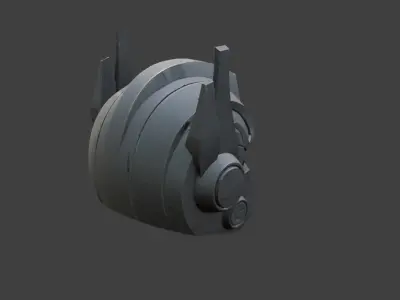 Robotic Helmet Sci-Fi Game-Ready 3D Model with PBR Textures Low-poly 3D model