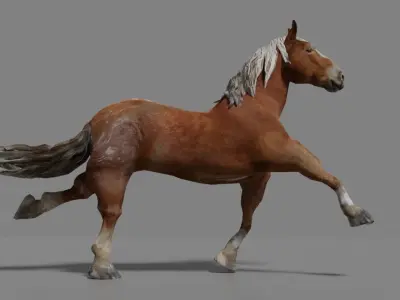 Wild Horse Rigged Low-poly 3D model
