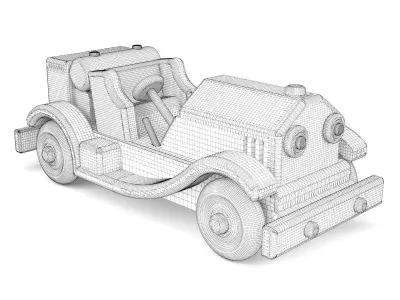 Wooden toy car 48 3D model