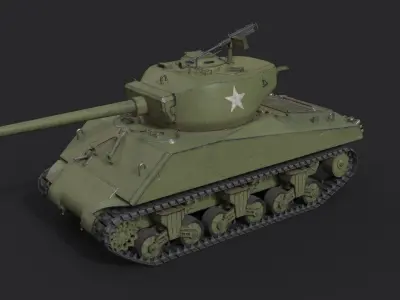 M4A3E2 Sherman Jumbo  Low-poly 3D model
