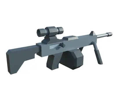 Lowpoly guns ar - rifle Low-poly 3D model