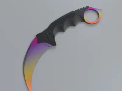 Three Low Poly CSGO Knives Pack 2 Low-poly 3D model