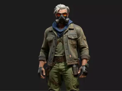 Cyberpunk Wasteland Rogue Low-poly 3D model