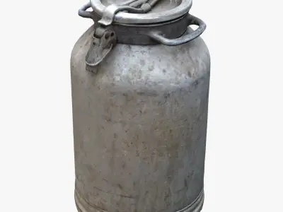  3D Old Aluminum Flask Low-poly 3D model