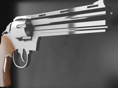 Highly detailed 3D revolver model Free low-poly 3D model