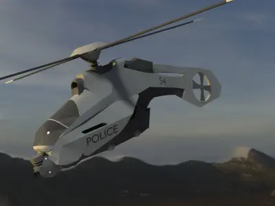 police helicopter 3D model