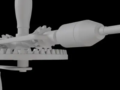 manual old driller  Free low-poly 3D model