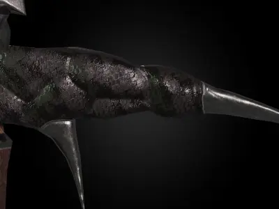 Dragon battleaxe Low-poly 3D model