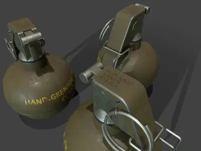 M67 Grenade Lowpoly Low-poly 3D model