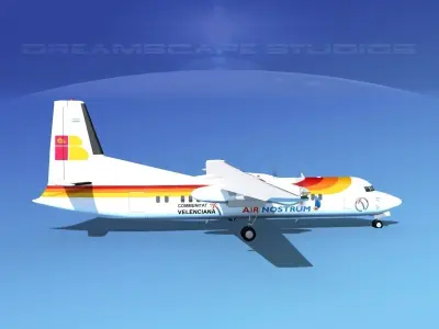 Fokker 50 Air Nostrum 3D model