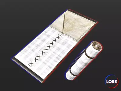 Medieval Elegant Accessory Bedroll Low-poly 3D model