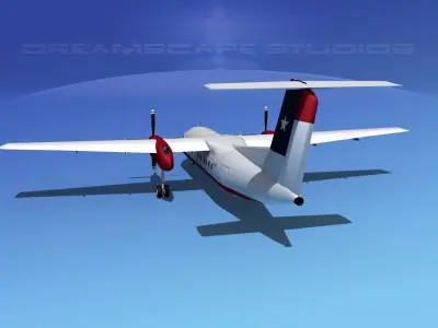 Dehaviland DHC-8 100 Texair 3D model