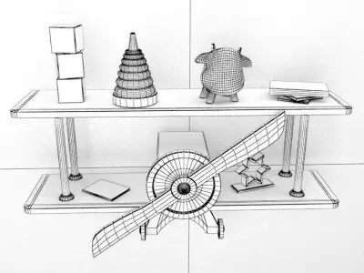 airplane shelf for baby room Free 3D model
