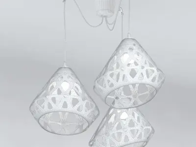 Three-colored chandelier ZAHA LIGHT Free 3D model