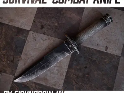 SURVIVAL-COMBAT KNIFE Low-poly 3D model