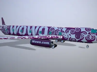 Airplane WOWO Low-poly 3D model