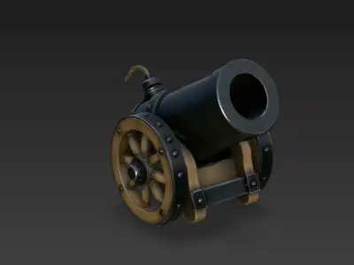 Antique Naval Cannon  High-Fidelity 4K PBR  3D model