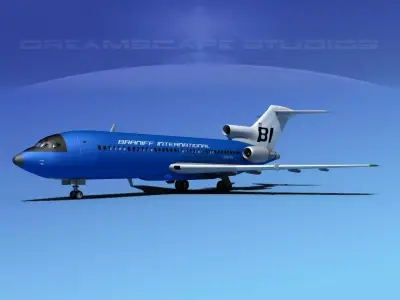 Boeing 727-100 Braniff Intl 2 3D model