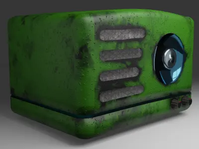 old radio Low-poly 3D model