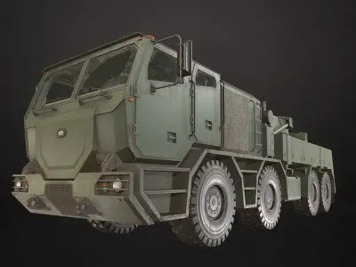 Heavy Military Truck V2 - Wrecker Low-poly 3D model