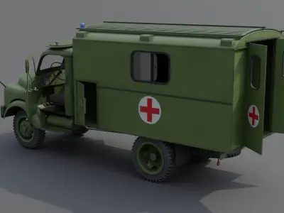 Hanomag AL 28 Military Ambulance Low-poly 3D model