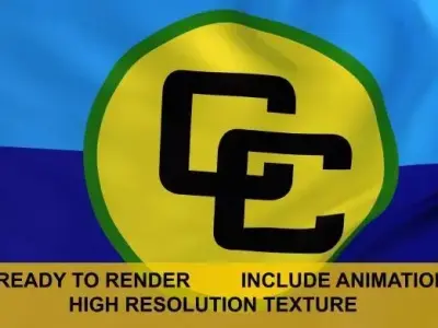 CARICOM 3d Flag 3D model