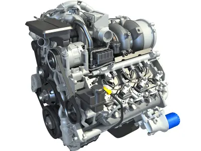 V8 Turbo Engine Models 3D model