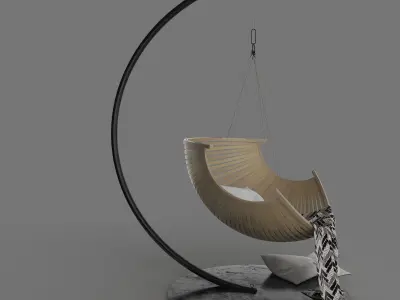 modern hang chair  render ready vray  Free 3D model