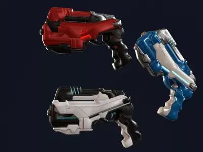 Sci-Fi Heavy Blaster Low-poly 3D model purchase