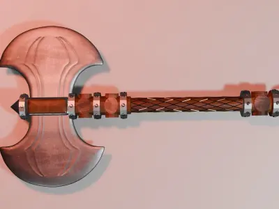 Lowpoly Battle Axe Ancient Warriors Essential Free 3D model