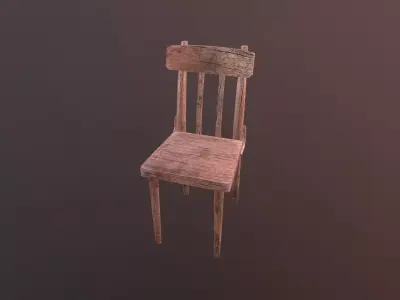 Old Wooden Chair Free low-poly 3D model buy