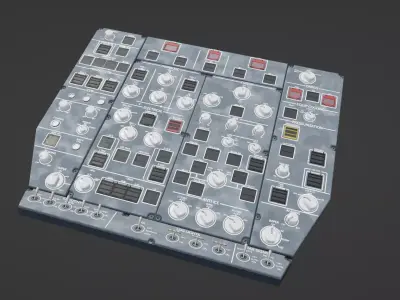 Airbus A220 Cockpit Overhead Animated Low-poly 3D model