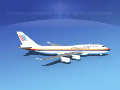 Boeing 747-400 United Airlines 1 3D model