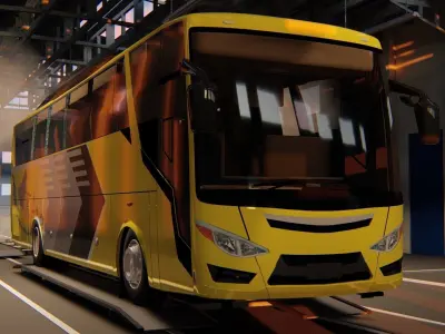 Indonesian Bus Ecoline Rahayu Santosa Free 3D model