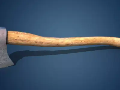 old axe Low-poly 3D model