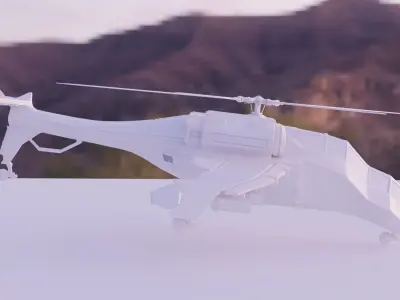 Generic Futuristic Attack Helicopter 3D Model 3D model