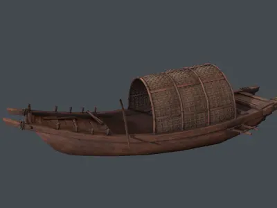 china wooden boat 3D model