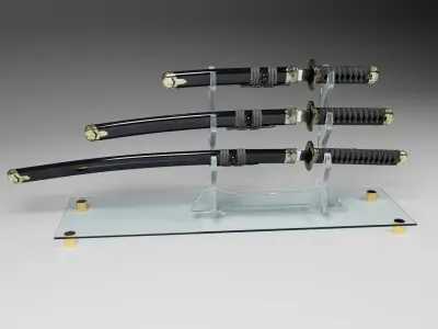 Katanas on a stand 3D model