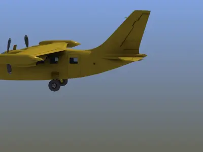 Mitsubishi MU-2 Low-poly 3D model