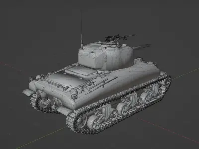 M4 A1 Sherman Low-poly 3D model