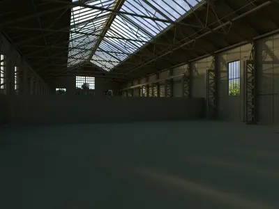 Old Warehouse Low-poly 3D model